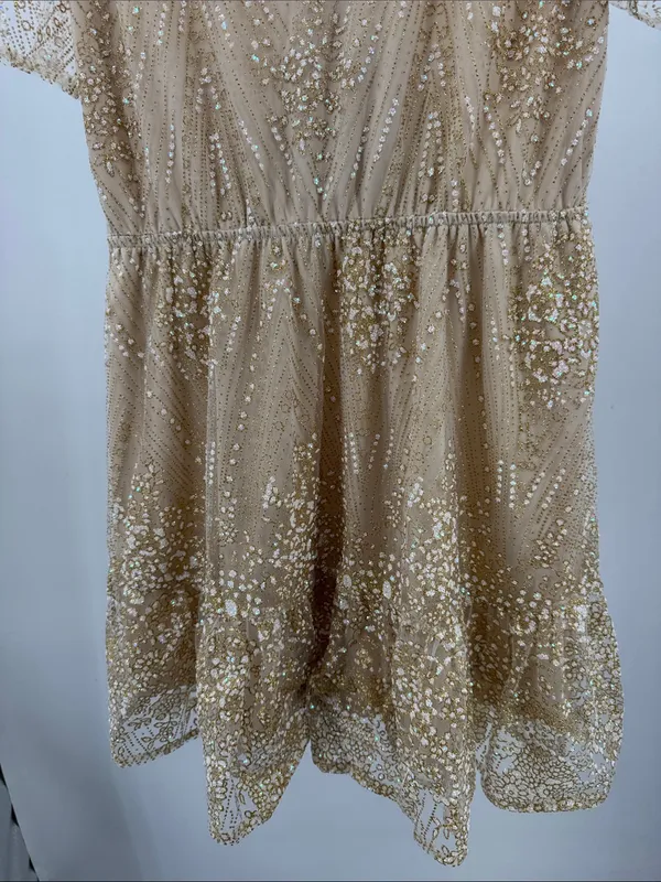 Southern Fried Chics sheer overlay glitter mini dress XL sparkly feminine party - Image 4