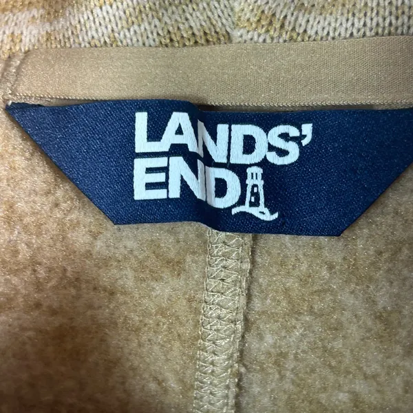 Lands‎ End Womens Tan Marled Fleece Cowl Neck Tulip Hem Tunic Sweater Small 6-8 - Image 4