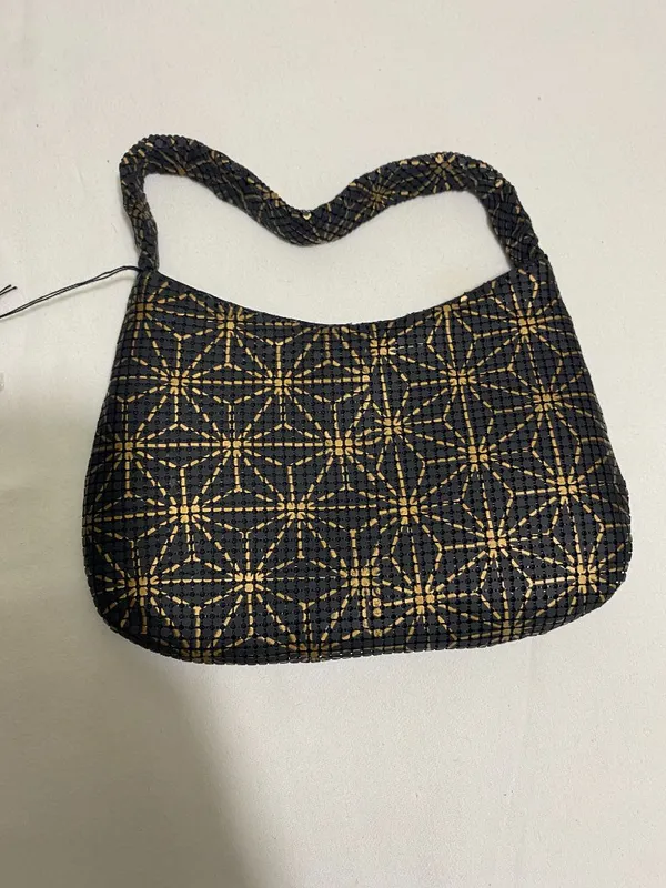 Y & S Original Mini Beaded Shoulder Bag Black Gold Geometric Pattern Y2K NWT - Image 4