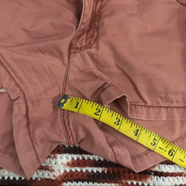 Y2K 2000s Mudd Micro Mini Baddie Hot Girl Low Rise Khaki Pinkish Brown Booty Shorts #fairy #grunge #gorpcore Size 7/8/M-Measurement in pics - Image 7