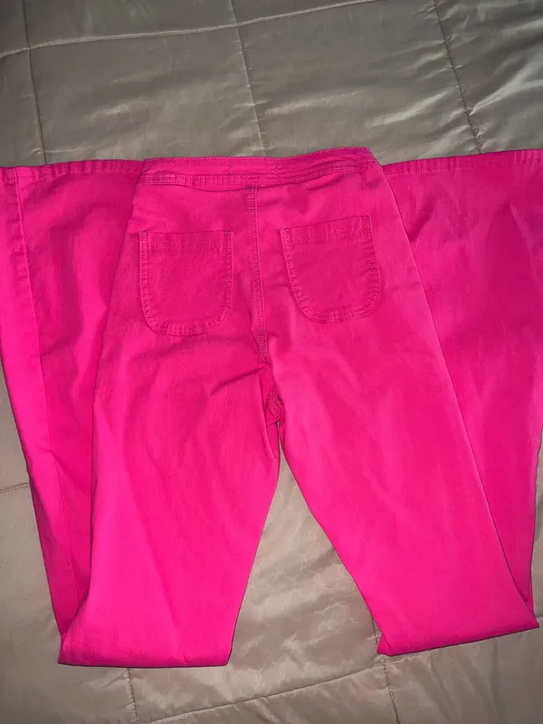 Boutique Hot Pink Flare Jeans - Image 4