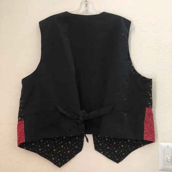 Funky Karen Scott Vintage Plus Size Black red Christmas Snowman festive vest tie back ugly sweater Size 2X - measurement in pics - Image 3