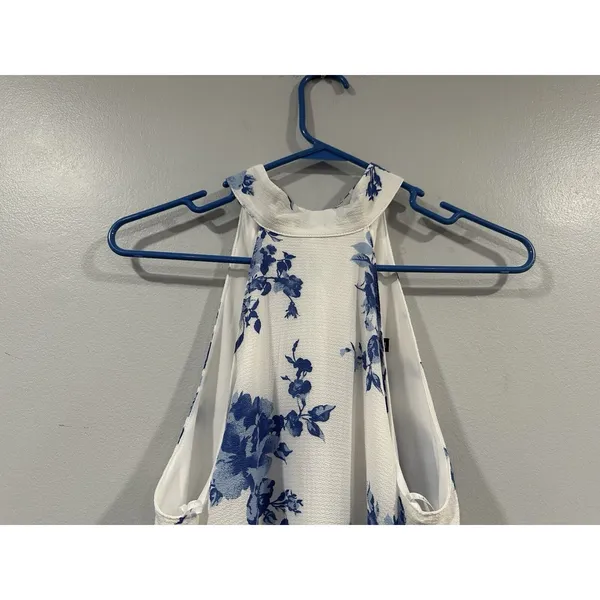 Lulus Darling Dearest Blue And White Floral Print Swing Dress Small S - Image 2