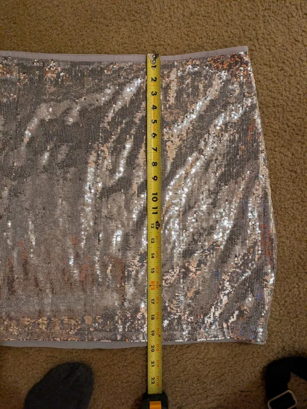 Forever 21 sequin shimmer lined pencil;Mini Skirt Sz 2X - Image 11
