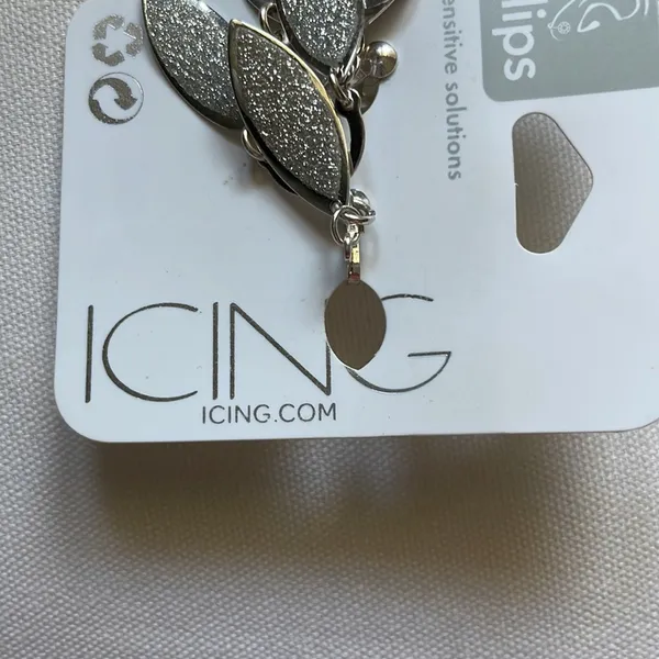 NWT Icing Silver Sparkling Chandelier Clip On Earrings - Image 3