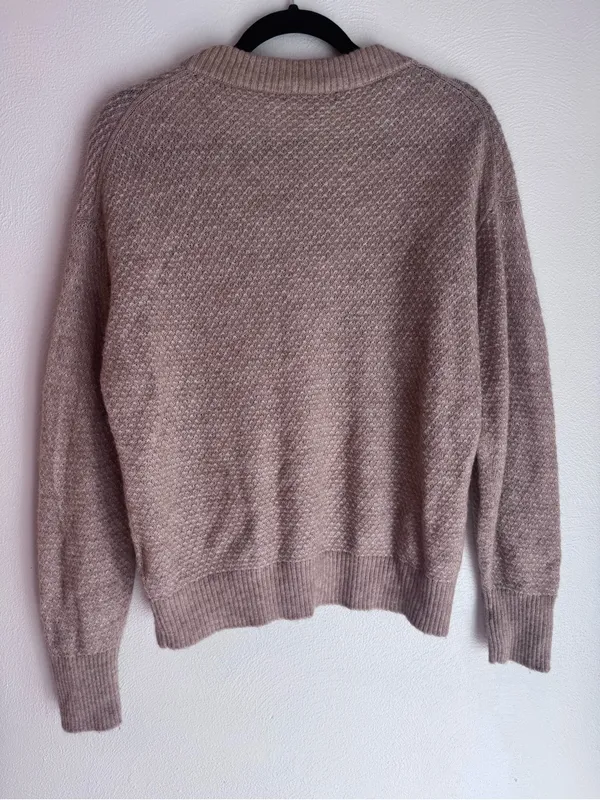 Quince Tan/Light Brown Crewneck Wool Sweater - Image 3