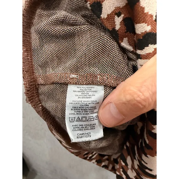 Ann Taylor Factory Women Top L Brown Leopard Puff Sleeve Knit Animal Print - Image 6