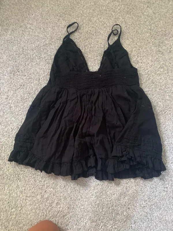 Marshalls black lace babydoll flowy top - Image 2