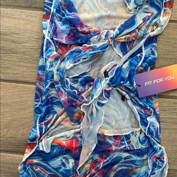 SHEIN Colorful Swirl Pattern Dress - Image 5
