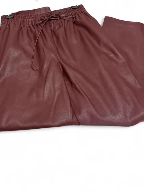 Women's Faux Leather Drawstring Waist Pants size S or 26-27 - Image 4