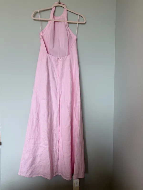 High-Neck Linen Dress Abercrombie - Image 2