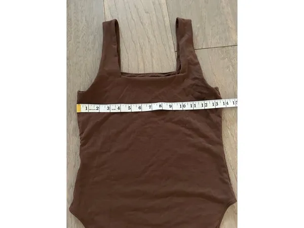 Old Navy Brown Square Neck Bodysuit Women XS - Image 6