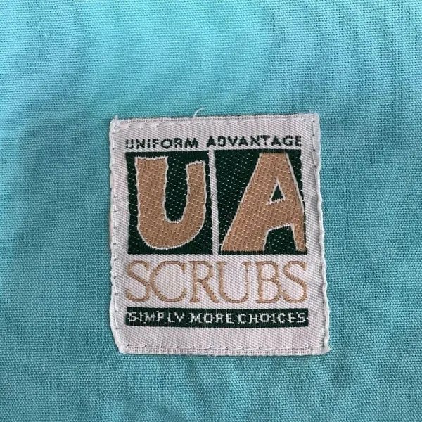 Uniform Advantage UA Scrubs V-Neck Solid Blue Scrub Top Shirt Size XS - Image 3