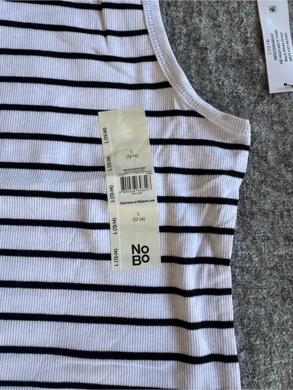 No Boundaries White and Black Striped Ribbed Tank - Image 3