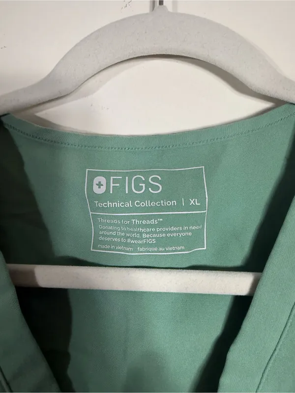 Figs Casma Three-Pocket Scrub Top Jade Green XL - Image 4