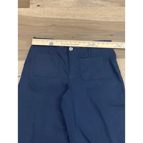 Haver + Blair Pants Size L Navy Wide Leg Tailored Flat Front Pocket Trousers - Image 3