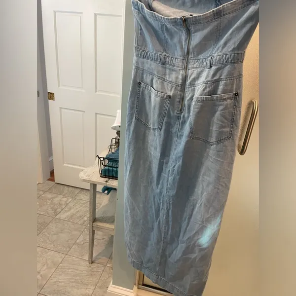 Free People Denim Midi Dress light wash - Image 2