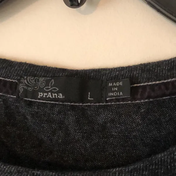 Prana Lace Sleeve Pullover Top Womens Size Large Dark Gray Athleisure Workout - Image 4