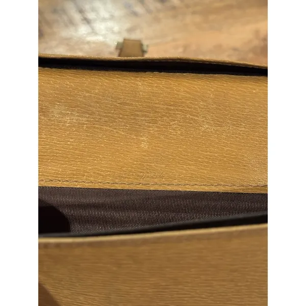 Authentic Gucci Vintage Tan Leather Clutch Wallet Jackie Clasp Italy‎ - Image 12