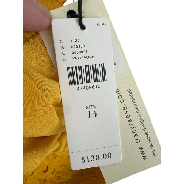 NWT Tracy Reese x Anthropologie Sunshine Eyelet Pencil Skirt Button‎ Front Sz 14 - Image 4