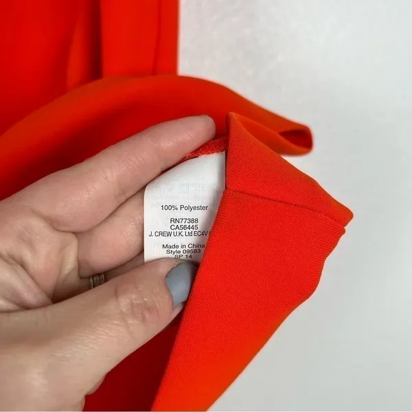 J Crew Clemson Orange Matte‎ Crepe Top Sz 0 - Image 5