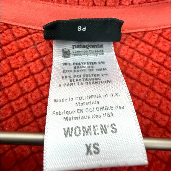 Patagonia R1 Quarter Zip Pullover Grid Fleece Red Women’s XS - Image 2