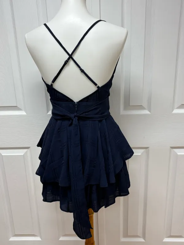 Polly Dress Theodora Navy Romper‎ With Plaid Print - Size 4. - Image 2