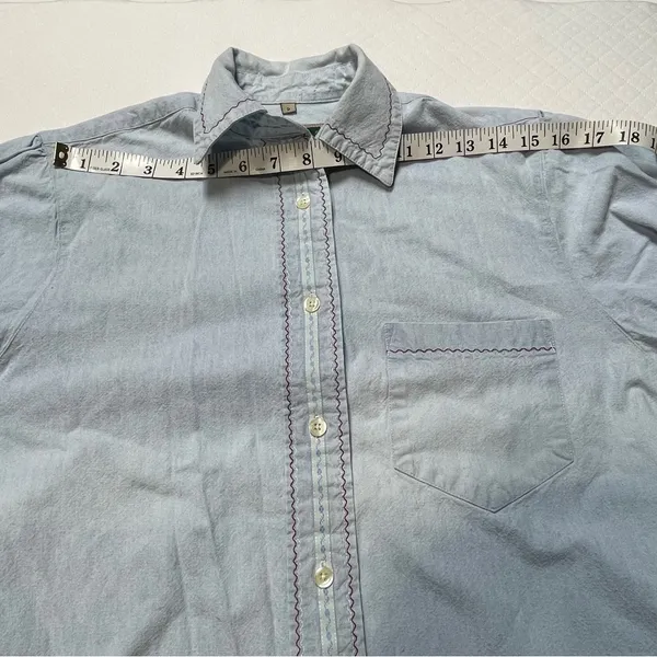 Ruff Hewn Embroidered Long Sleeve Denim Button Up women’s‎ size small - Image 8
