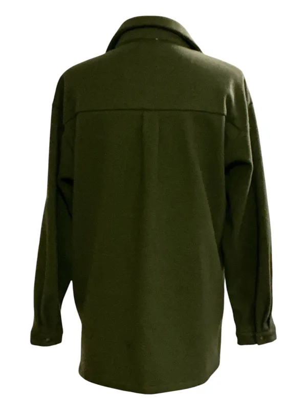 Princess Polly Army Green Fleece Button Front Shaket Shirt Jacket - US 6 - Image 2