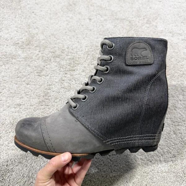Sorel Women’s PDX Lexie Wedge Lace-Up Ankle Boots Bootie in Gray Quarry 10 - Image 11