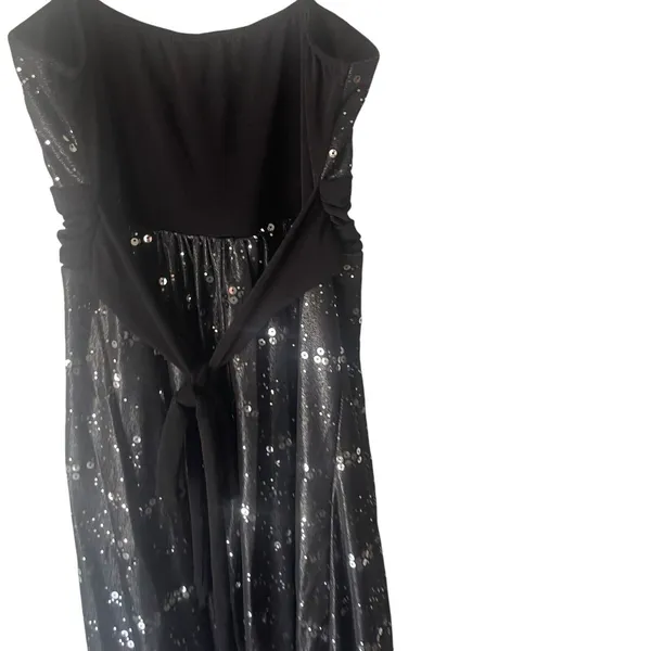 Rockin Town Y2k 2000s Size Small Sequin Whymsical‎ Feather Mini Going Out Dress - Image 6