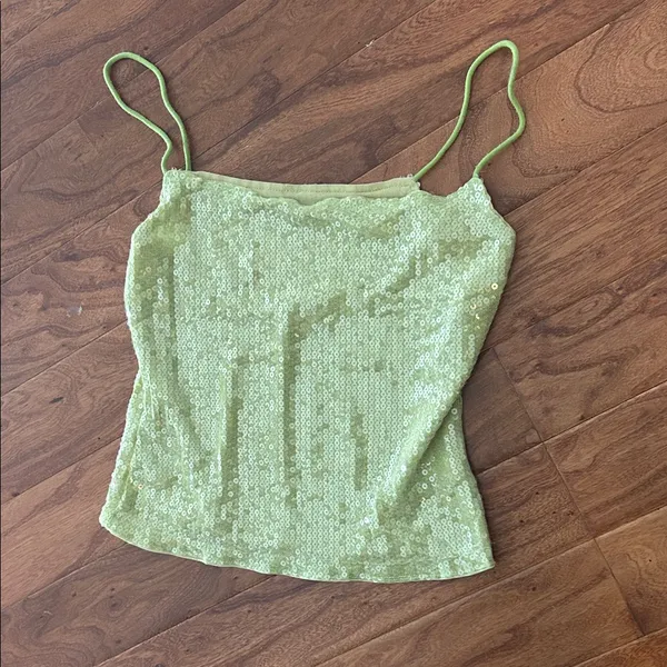 Non Signe Chartreuse Sequenced Baby Tank Size Small - Image 2