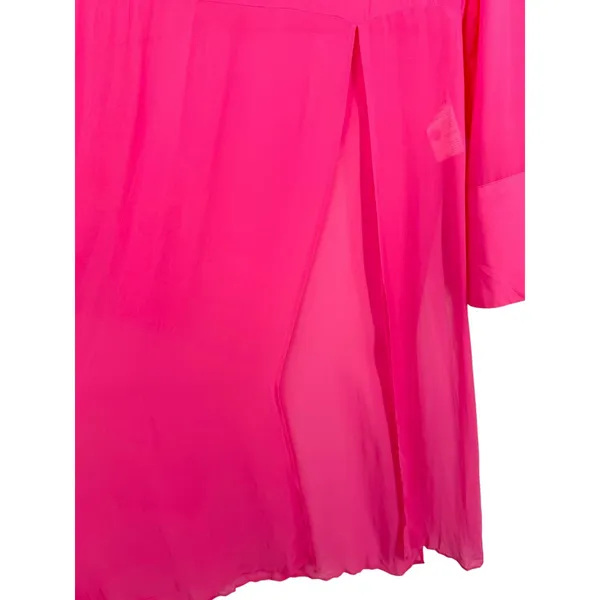 NWT Anthropologie‎ Womens Long Sleeve Sheer Tunic Dress Pink Bell Sleeve Size XL - Image 9