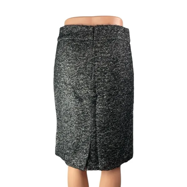 J.Crew Women Gray Wool Zip High Waisted Tweed Straight Pencil Mini Skirt Size 0 - Image 2