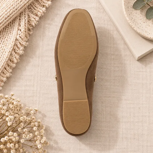 A New Day Sammie Studded Ballet Flats Dark Taupe Memory Foam 7.5 NEW - Image 5
