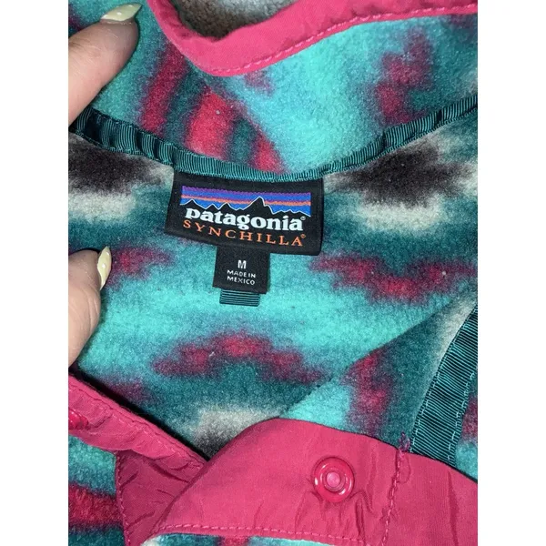 Patagonia Synchilla Snap-T Fleece Pullover Wild Desert Beryl Green Size M - Image 4
