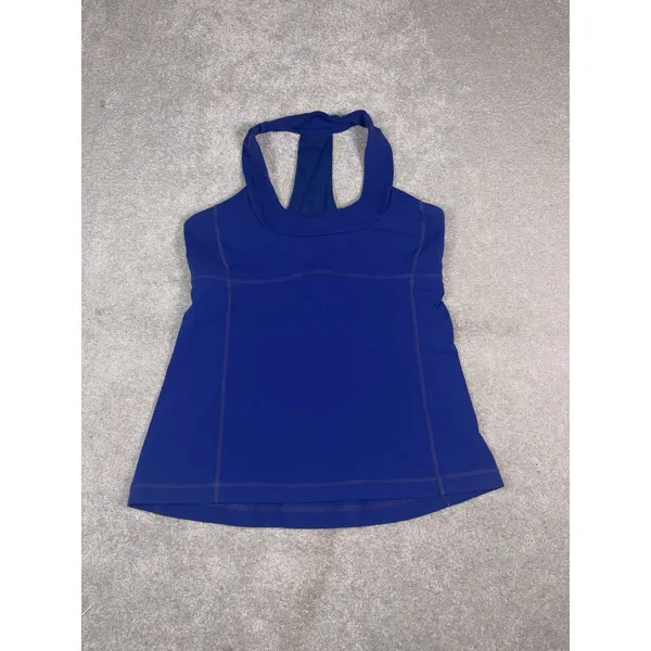 LULULEMON Scoop Neck Tank Top Activewear Blue Womens Size 8 Built In Bra - Image 5