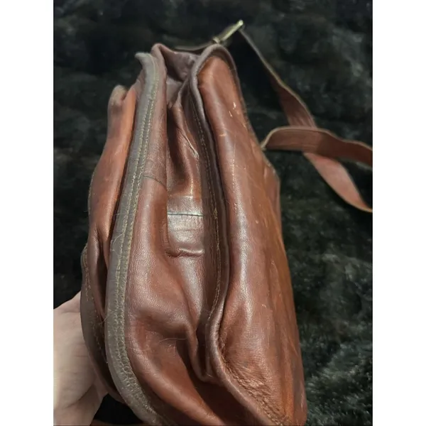 Brown Leather Satchel and Fable Handmade Bag crossbody bag - Image 8