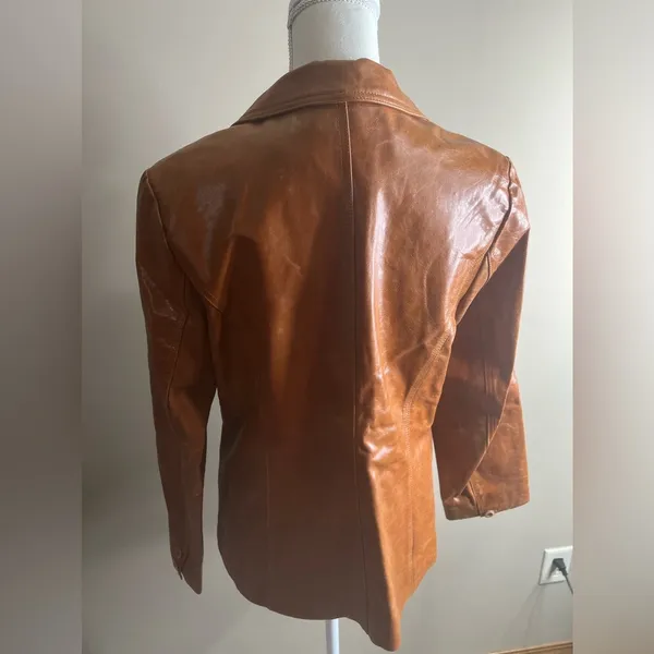 For Joseph 100% leather coat camel color size large - Image 12