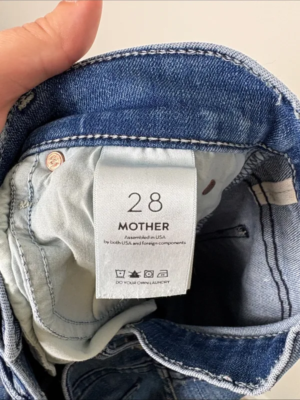 Mother Stunner Zip Ankle Step Fray Jeans Women’s Size 28 Good Girls Do Blue - Image 7