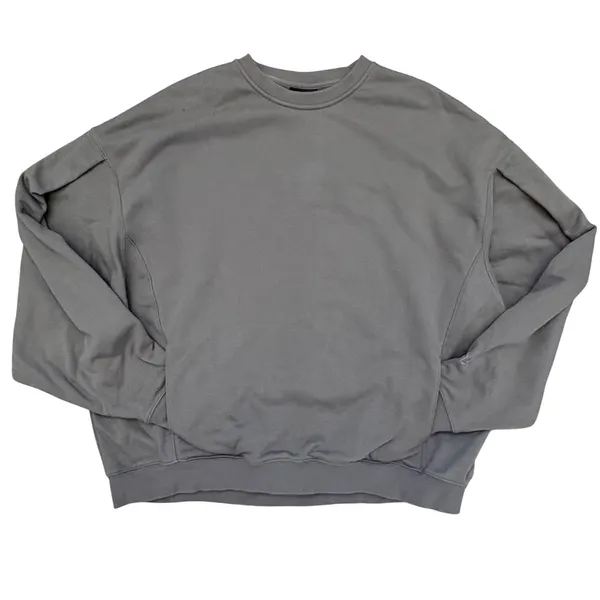 Popflex Brunch Sweatshirt Sweater Womens 1X -‎ 3X Grey Oversized Fleece Pullover - Image 4