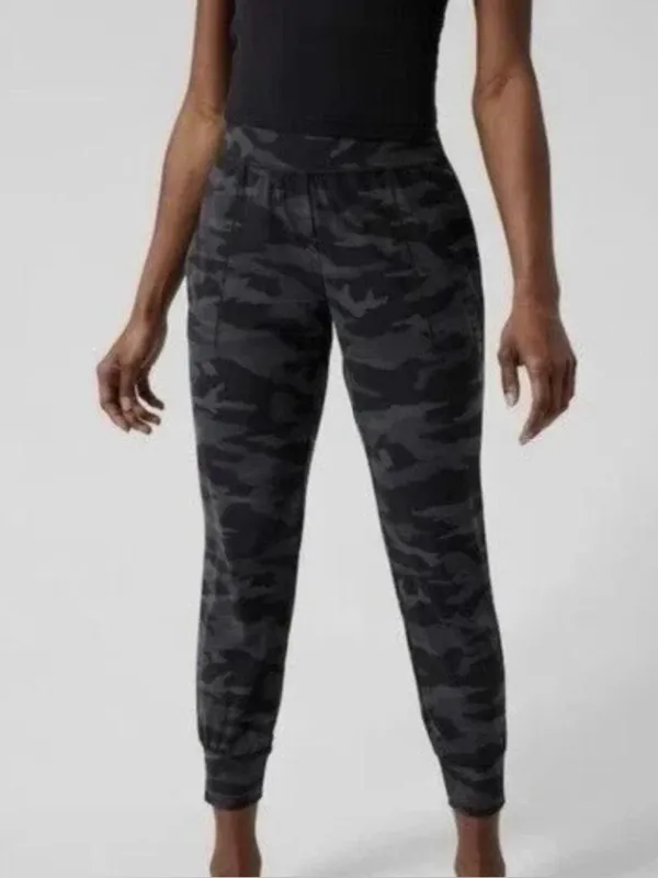 Athleta Salutation Camo‎ Jogger Black Gray Joggers Small - Image 14
