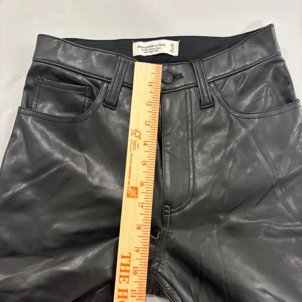 Abercrombie & Fitch 90s Relaxed Vegan Leather Ultra High Rise Pants Black 25 0S - Image 10