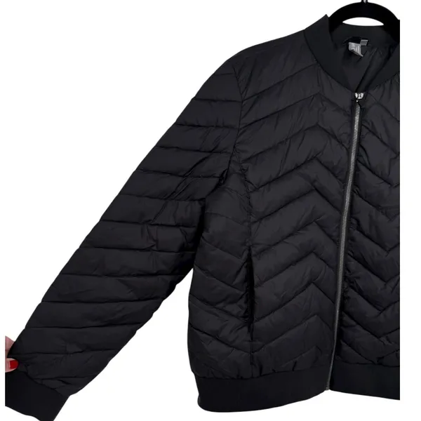 Sweaty Betty Women's Glacier Quilted Bomber Jacket Puffer‎ Coat Black Size Large - Image 10
