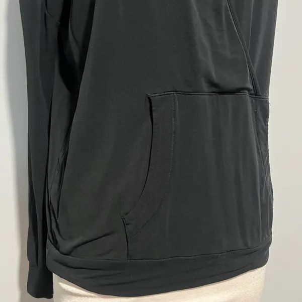 A Pea in the Pod Maternity Postpartum Black Hoodie Sweatshirt - Image 4