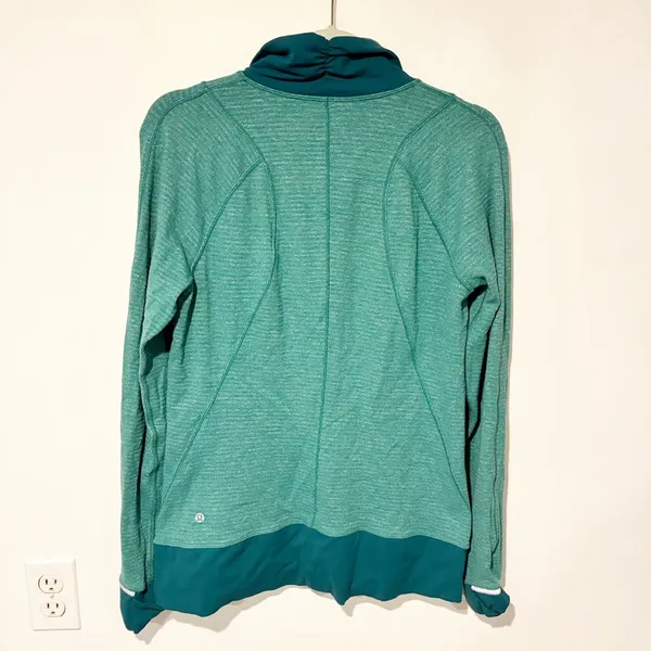 Lululemon Runderful 1/2 Zip Mini Check Pique Hunter Green Heathered Athletic 10 - Image 5