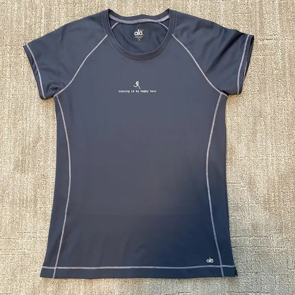 Alo short sleeve blue running tee Sz M - Image 5