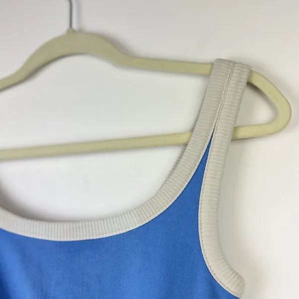 Madewell Terry Ribbed Bralette Crop Top Blue Athleisure Active Casual XS NWT - Image 7