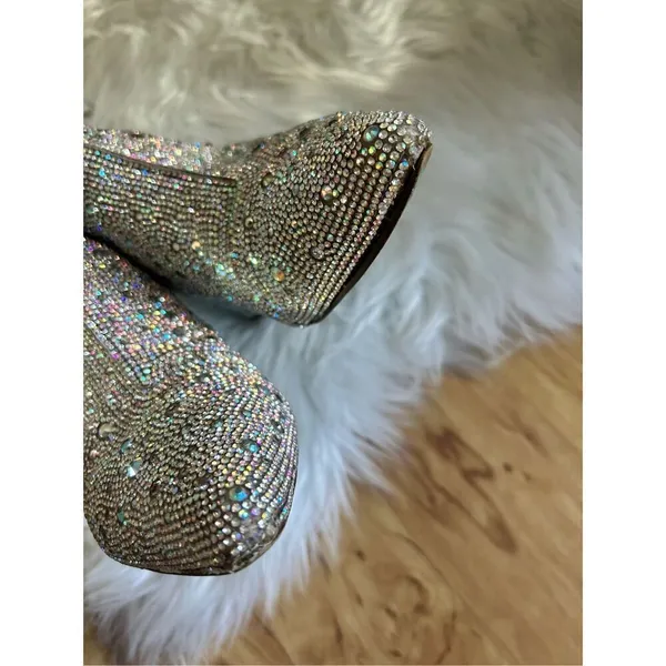 Betsey Johnson Kyla sparkly boots with little stones crystals size 6 1/2 small h - Image 6