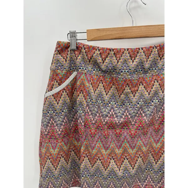 Foray Golf Skirt Women XL NWT Multi Pink Chevron‎ Print Patch Pocket Mini Skort - Image 3